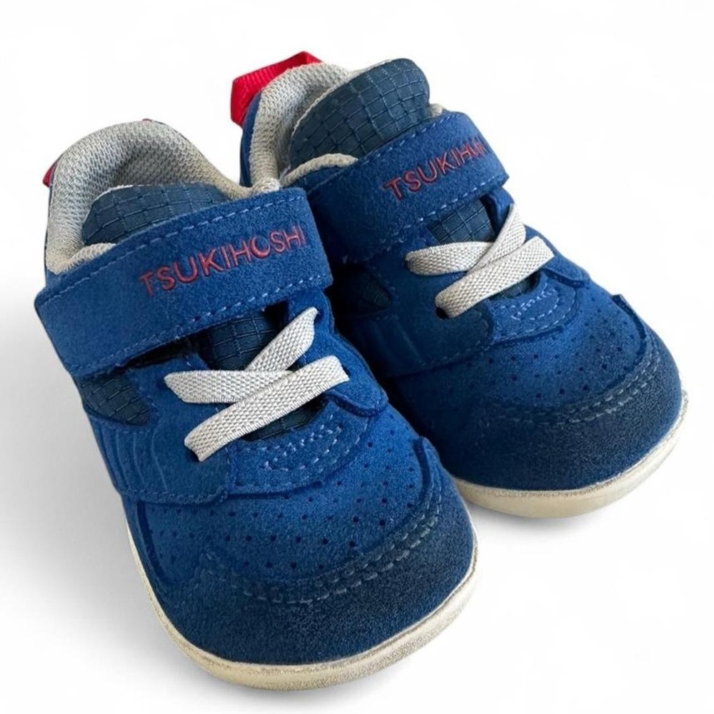 Tsukihoshi RACER baby shoes in royal/red size 4.5 toddler sneakers first walkers